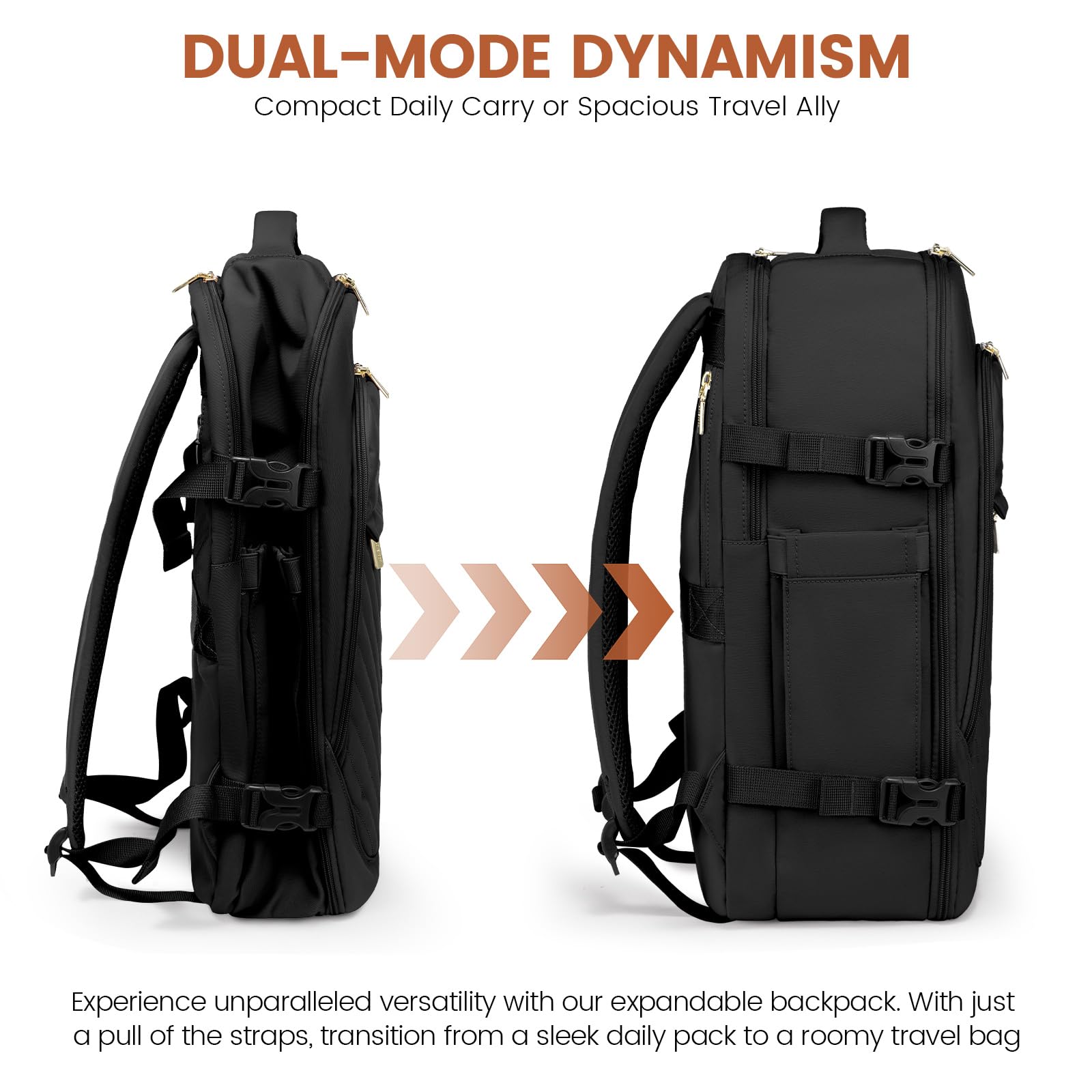 Foto 8 pulgar | Mochila de Viaje Lovevook 50 l para Portátil de 18 Pulgadas Negra para Mujer - Venta Internacional