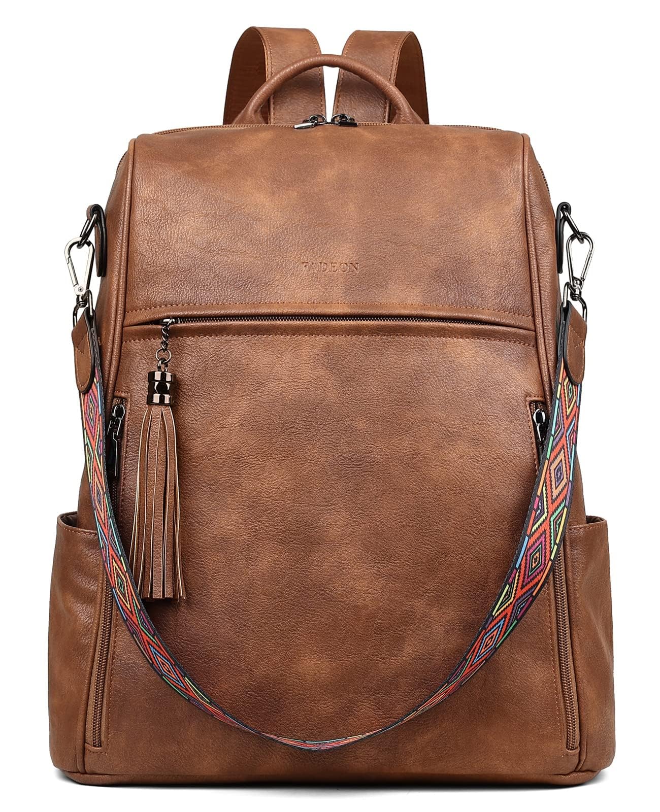 Foto 2 pulgar | Mochila de Piel para Portátil Fadeon 15.6'' Marrón - Venta Internacional