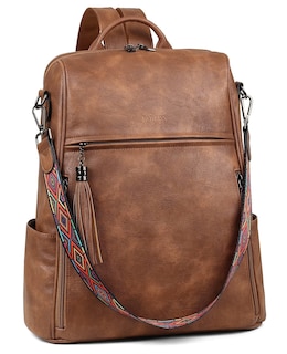 Foto 6 | Mochila de Piel para Portátil Fadeon 15.6'' Marrón - Venta Internacional