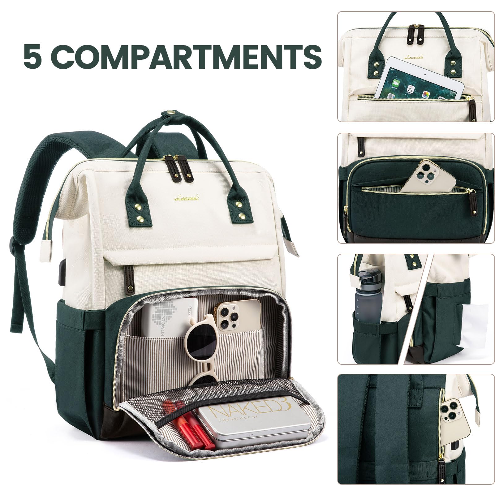 Foto 4 pulgar | Mochila para Portátil Lovevook 15.6 " Impermeable Puerto USB para Mujer - Venta Internacional