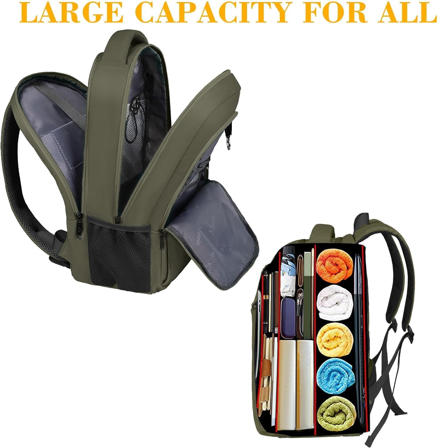 Foto 6 pulgar | Mochila para Portátil Matein de 15,6 Pulgadas con Puerto Usb Verde - Venta Internacional