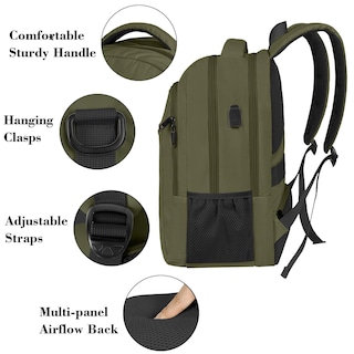 Foto 6 | Mochila para Portátil Matein de 15,6 Pulgadas con Puerto Usb Verde - Venta Internacional