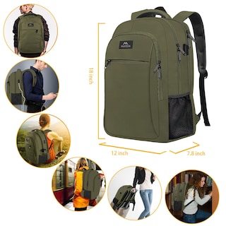 Foto 7 | Mochila para Portátil Matein de 15,6 Pulgadas con Puerto Usb Verde - Venta Internacional
