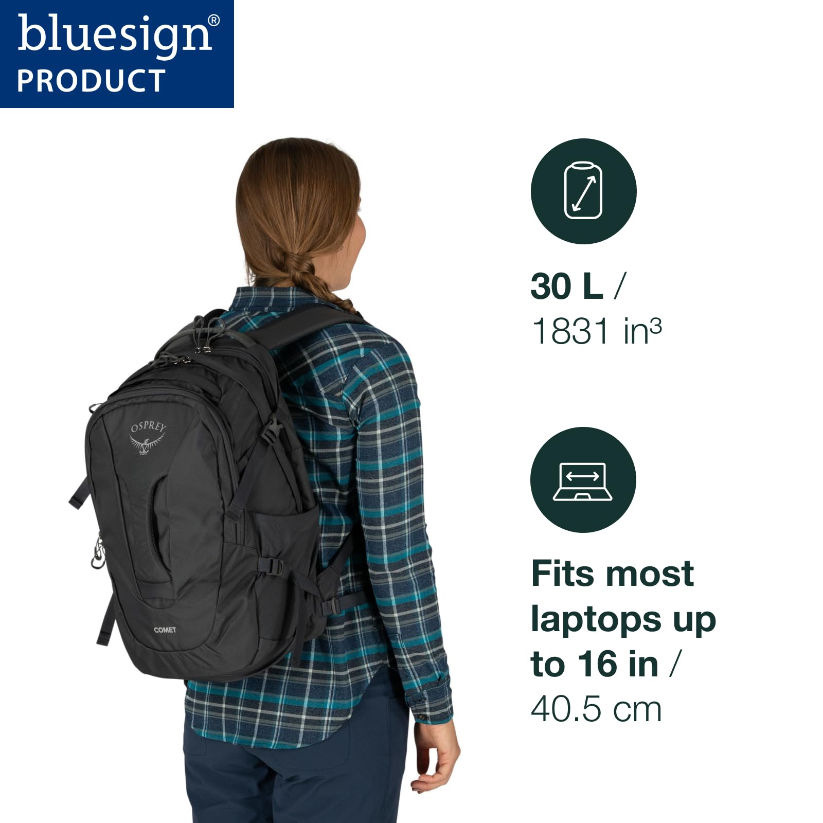 Foto 3 pulgar | Mochila Osprey Comet para Portátil Negra - Venta Internacional