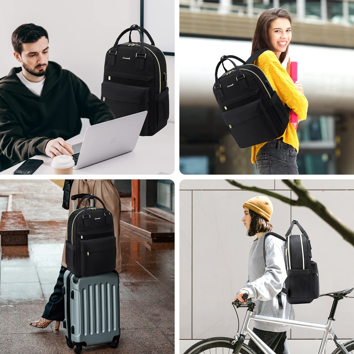 Foto 7 pulgar | Mochila para Portátil 15.6 Pulgadas Con Puerto Usb  Lovevook para Mujer- Venta Internacional