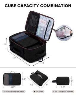 Foto 3 | Mochila de Viaje Lovevook Carry On 50 l con Puerto USB Negra- Venta Internacional
