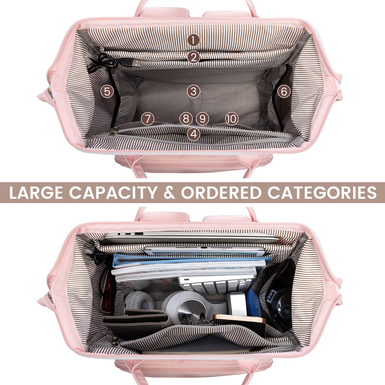 Foto 2 | Mochila para Portátil Lovevook 15.6 " Impermeable Puerto USB para Mujer - Venta Internacional