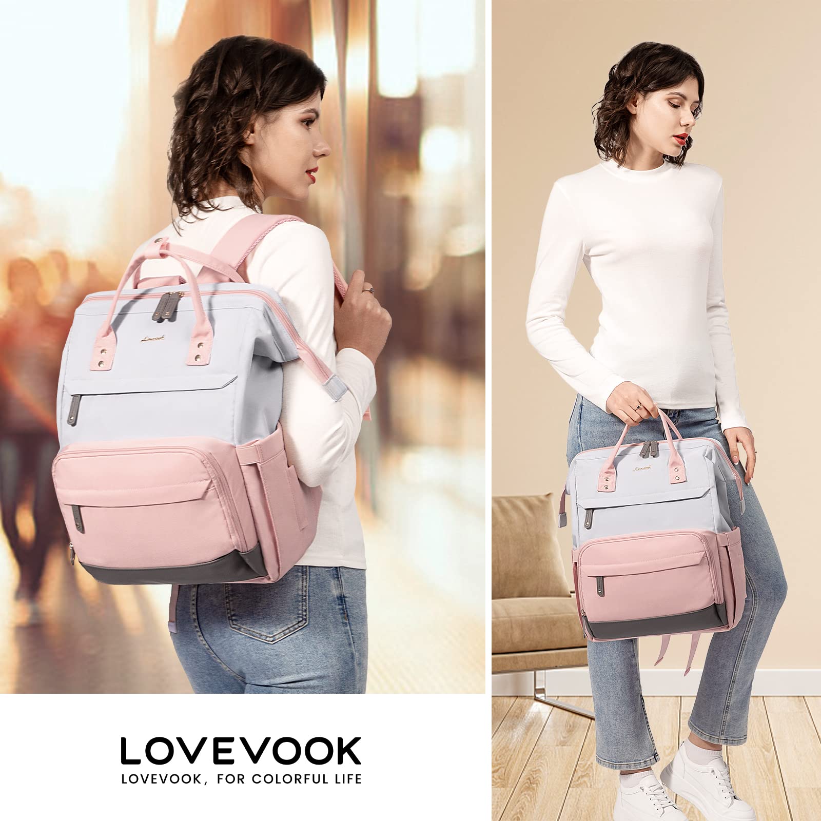 Foto 6 | Mochila para Portátil Lovevook 15.6 " Impermeable Puerto USB para Mujer - Venta Internacional