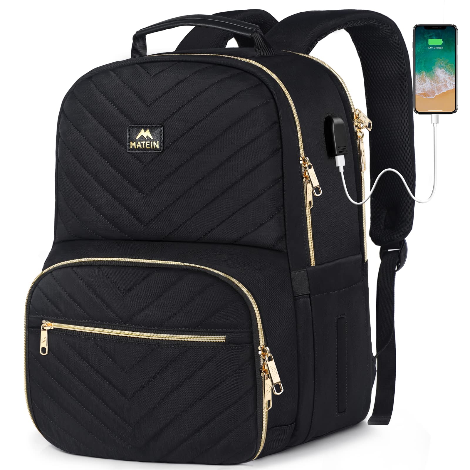 Foto 2 pulgar | Mochila Matein Lonchera y para Laptop con Nevera USB de 15.6 " para Mujer - Venta Internacional