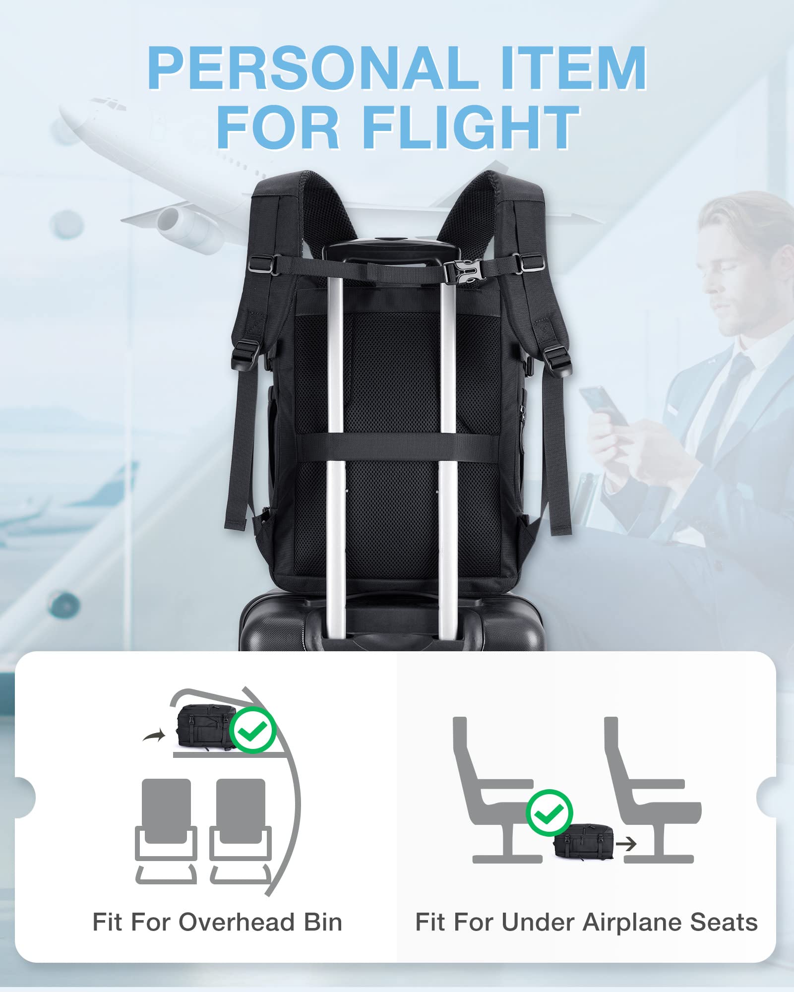 Foto 6 pulgar | Mochila para Laptop Bagsmart Negro - Venta Internacional