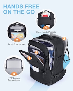 Foto 6 | Mochila para Laptop Bagsmart Negro - Venta Internacional