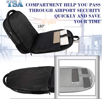 Foto 2 | Mochila Matein para Laptop Usb 18.4 Pulgadas Negra - Venta Internacional