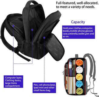 Foto 7 | Mochila Matein para Laptop Usb 18.4 Pulgadas Negra - Venta Internacional