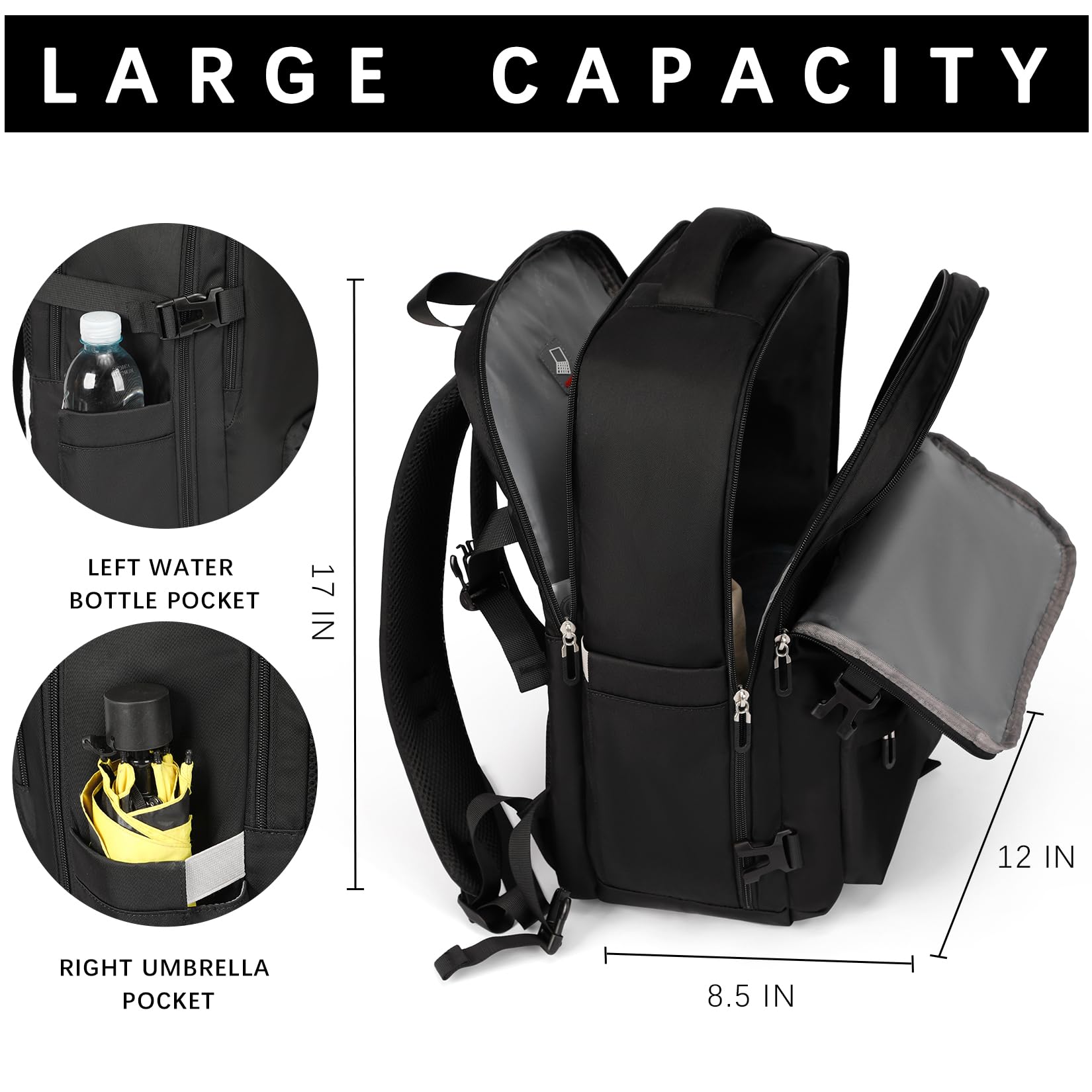 Foto 4 pulgar | Mochila Shrradoo para Portátil de Viaje 17 Pulgadas - Venta Internacional