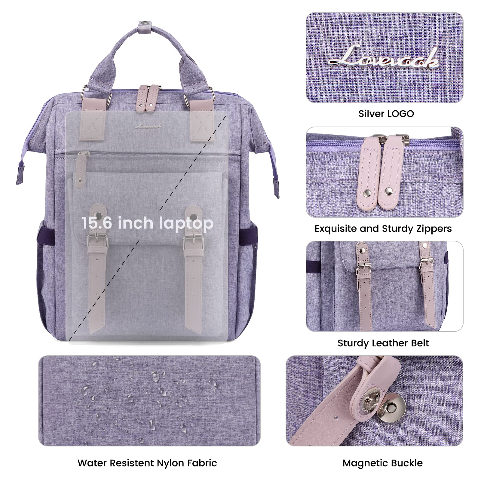 Foto 2 | Mochila para Laptop Lovevook 15.6 Pulgadas con Puerto Usb - Venta Internacional