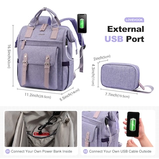 Foto 4 | Mochila para Laptop Lovevook 15.6 Pulgadas con Puerto Usb - Venta Internacional