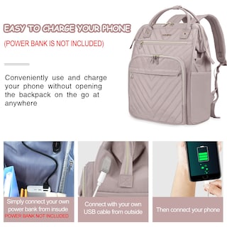 Foto 3 | Mochila Vankean para Laptop 17 Pulgadas Impermeable Rosa Claro - Venta Internacional
