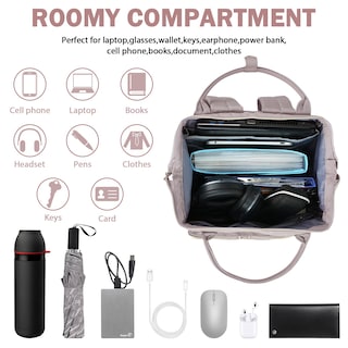 Foto 5 | Mochila Vankean para Laptop 17 Pulgadas Impermeable Rosa Claro - Venta Internacional