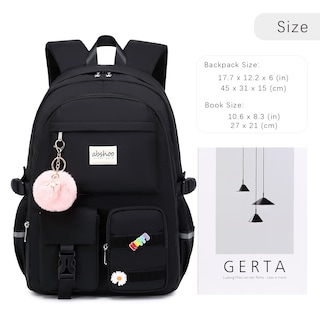 Foto 5 | Mochila Abshoo Big Student Negra para Laptop para Mujer - Venta Internacional