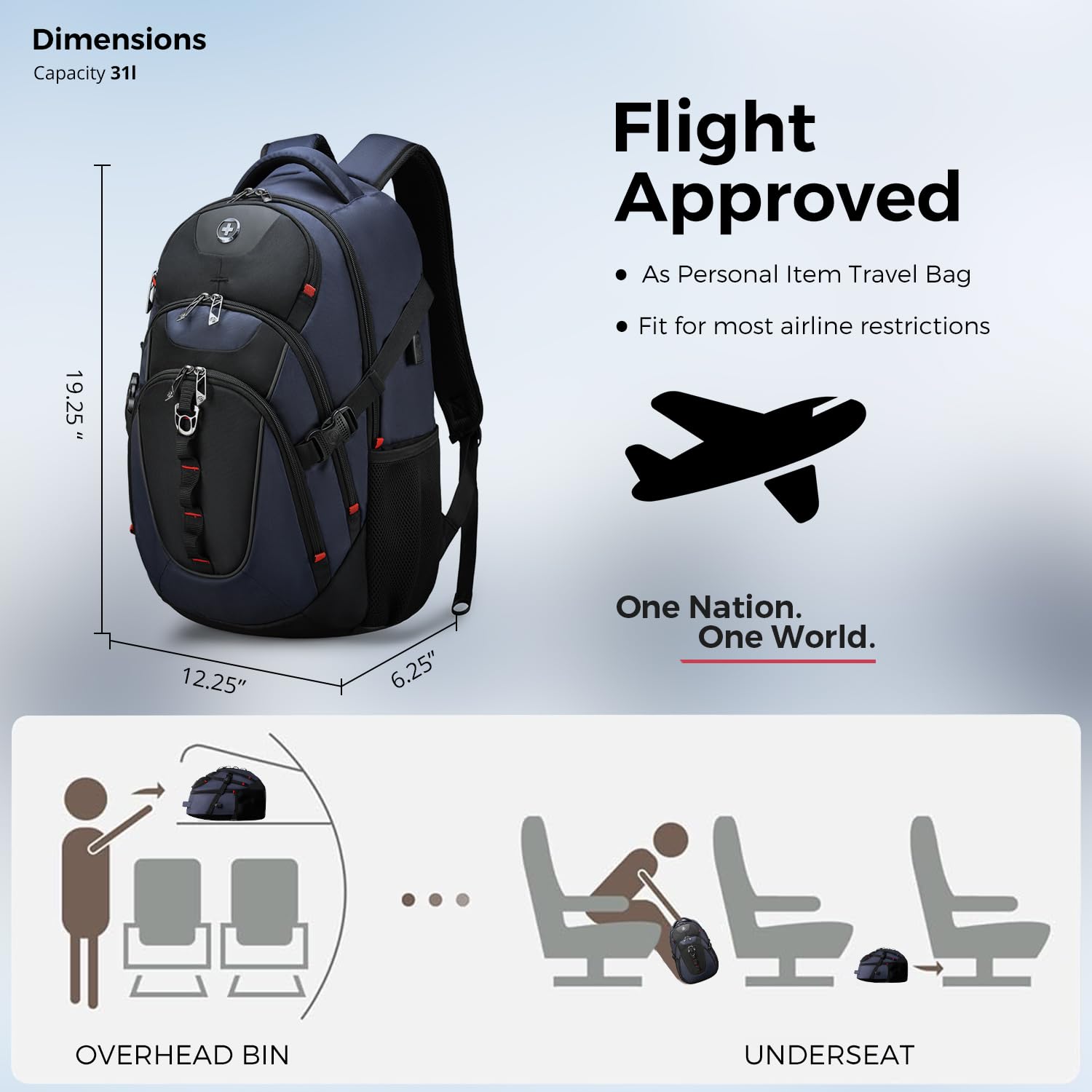 Foto 2 | Mochila Swissdigital Azul-Venta Internacional