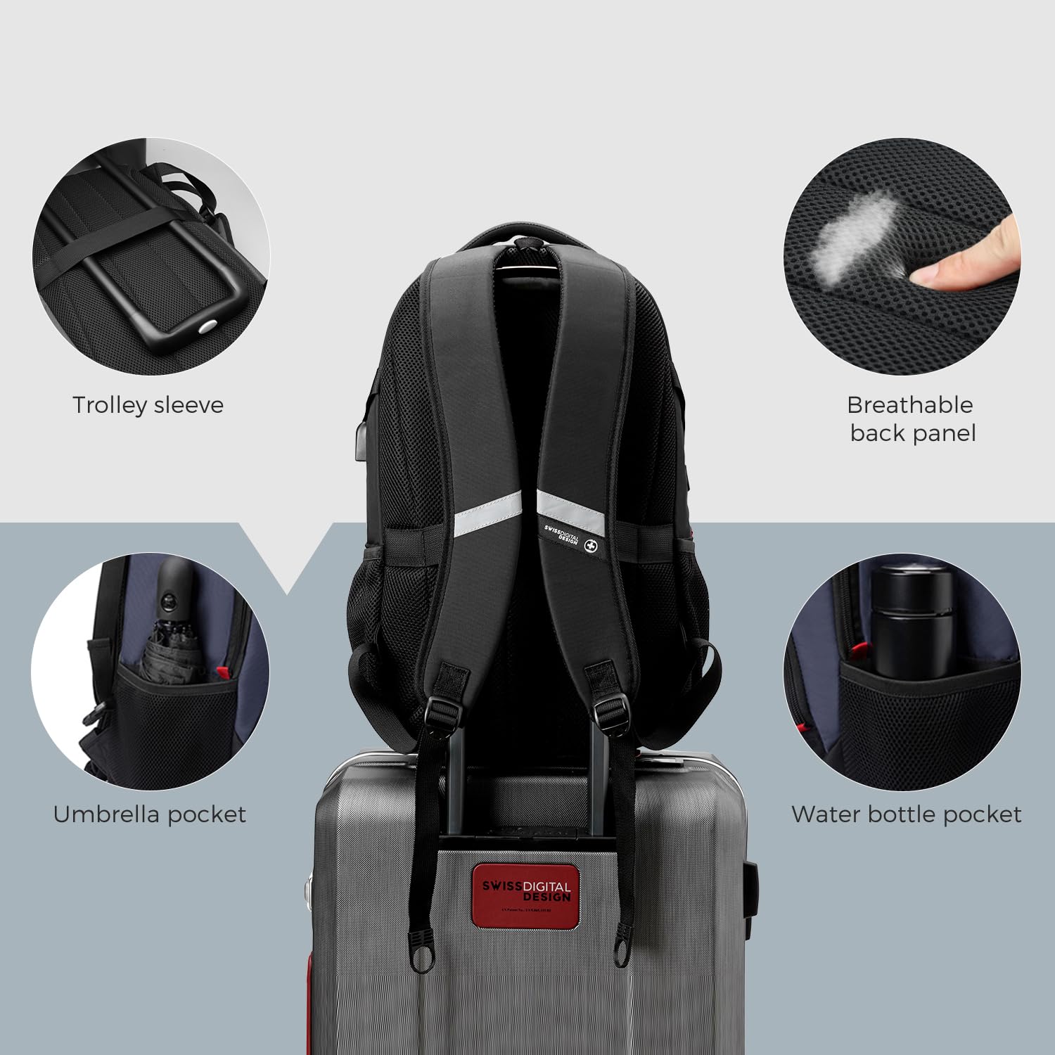 Foto 6 pulgar | Mochila Swissdigital Azul-Venta Internacional