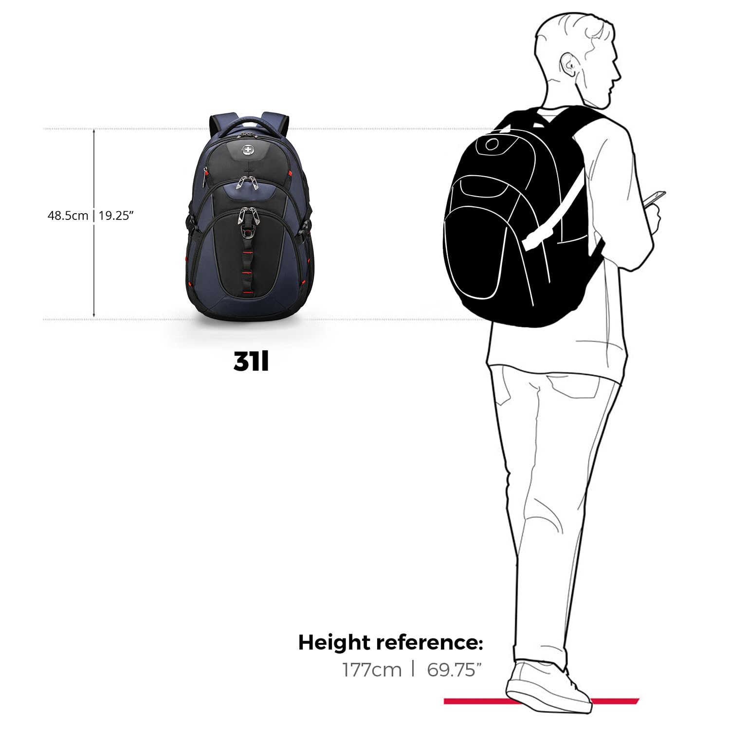 Foto 7 | Mochila Swissdigital Azul-Venta Internacional