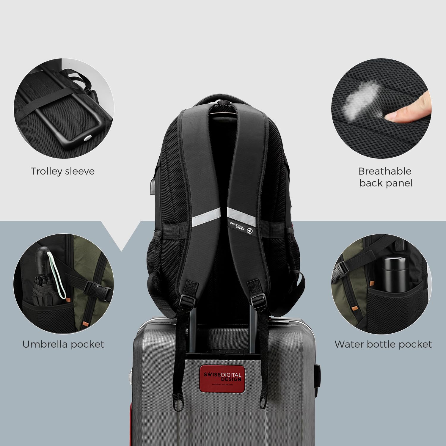 Foto 5 | Mochila Swissdigital Verde-Venta Internacional