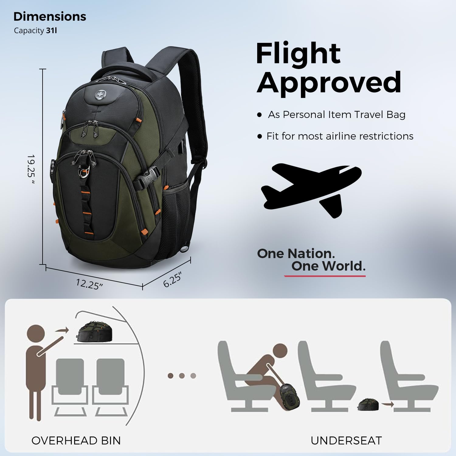 Foto 7 | Mochila Swissdigital Verde-Venta Internacional