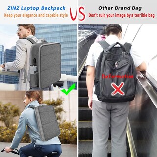 Foto 6 | Mochila Zinz Gris para Laptop de 16"-Venta Internacional