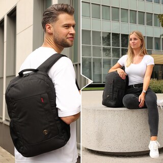 Foto 2 | Mochila Swissdigital Design College Laptop 15.6 Pulgadas Negra - Venta Internacional