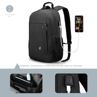 Foto 5 | Mochila Swissdigital Design College Laptop 15.6 Pulgadas Negra - Venta Internacional
