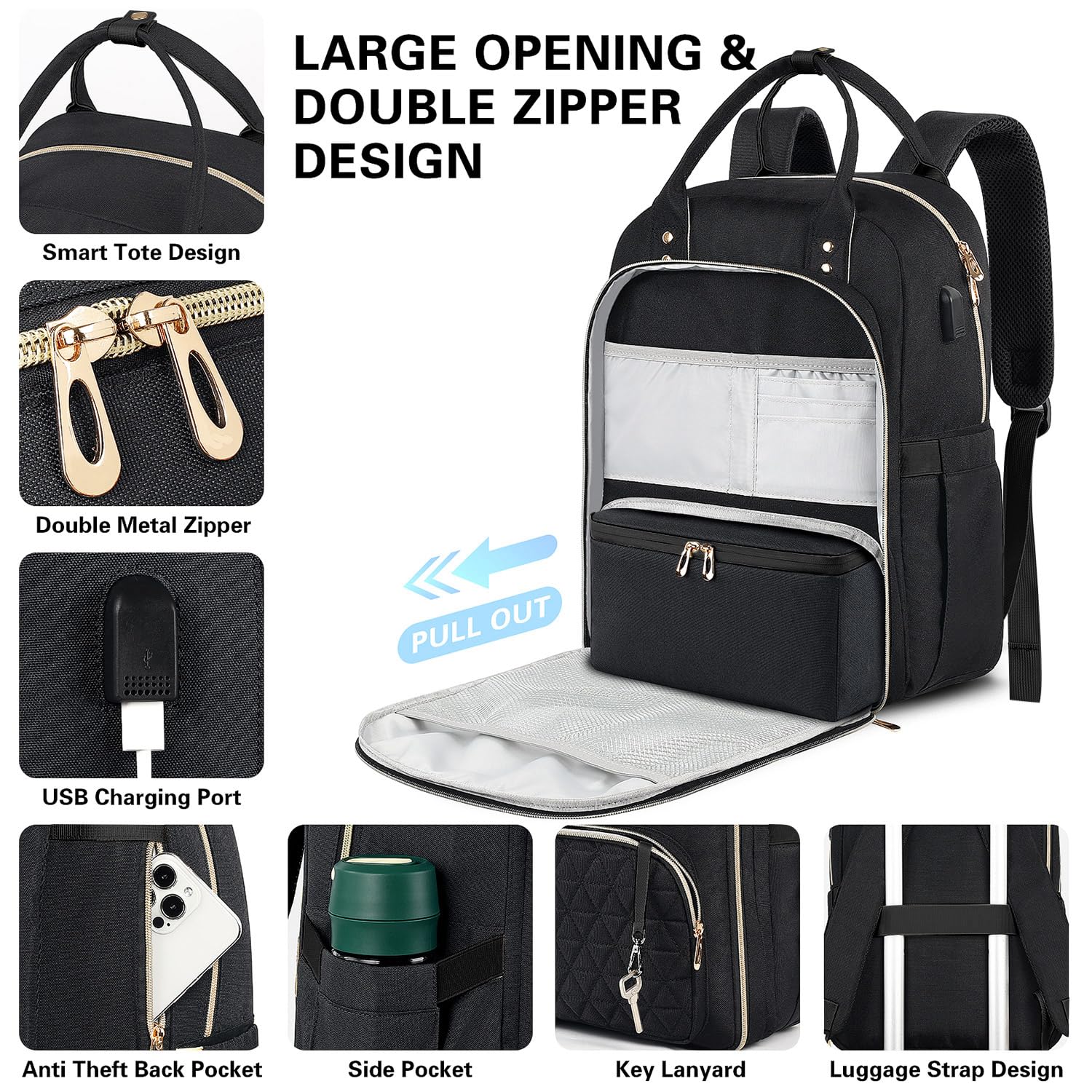 Foto 4 pulgar | Mochila Etronik para Portátil 15,6 Pulgadas y Puerto Usb con Lonchera  - Venta Internacional