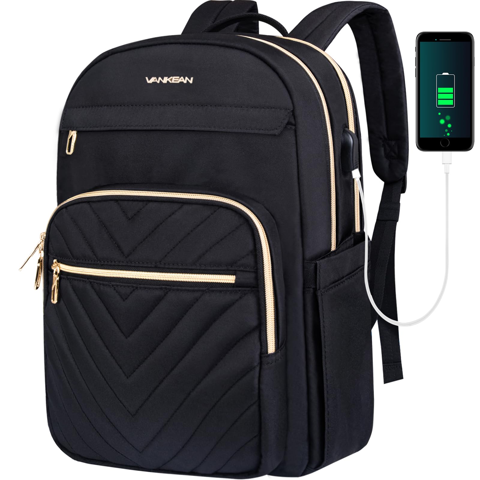 Mochila Vankean Negra para Laptop de 15.6"-Venta Internacional