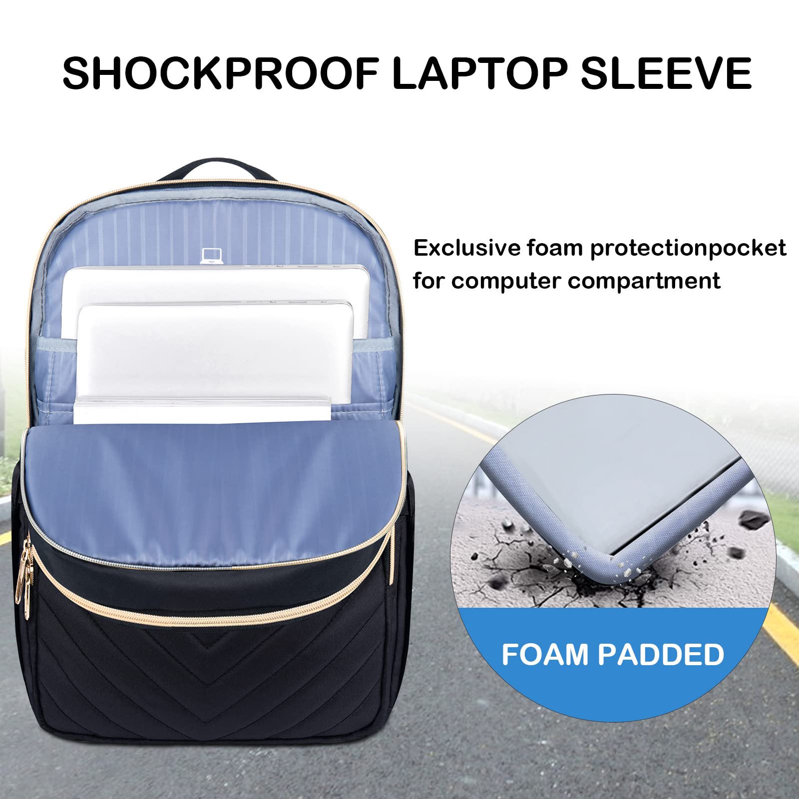 Foto 3 | Mochila Vankean Negra para Laptop de 15.6"-Venta Internacional