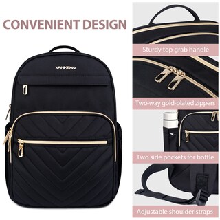 Foto 6 | Mochila Vankean Negra para Laptop de 15.6"-Venta Internacional