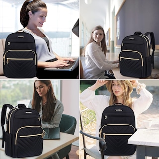 Foto 7 | Mochila Vankean Negra para Laptop de 15.6"-Venta Internacional