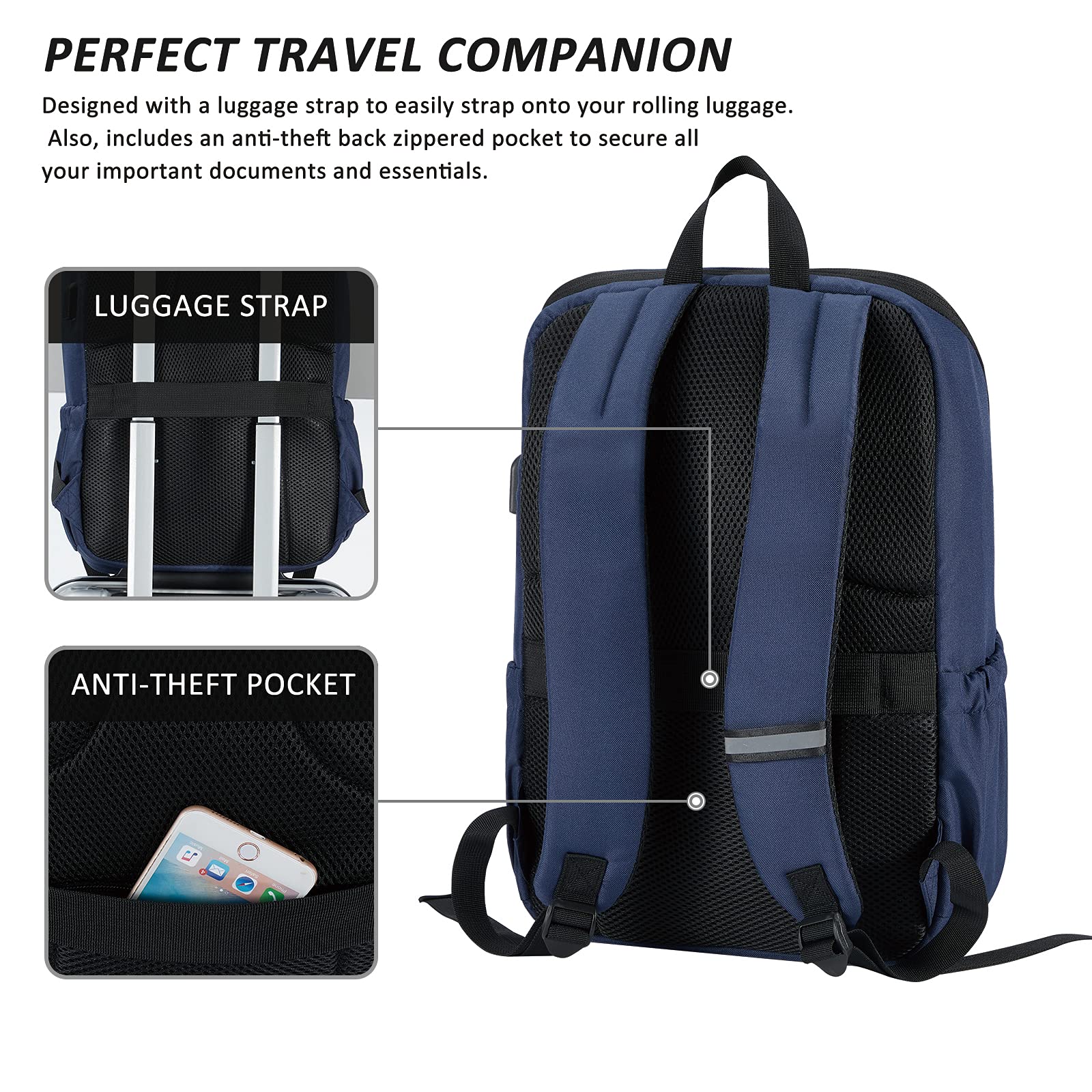 Foto 5 pulgar | Mochila para Portátil Maxtop Bookbag con Puerto USB de 15.6 Pulgadas Water Res - Venta Internacional