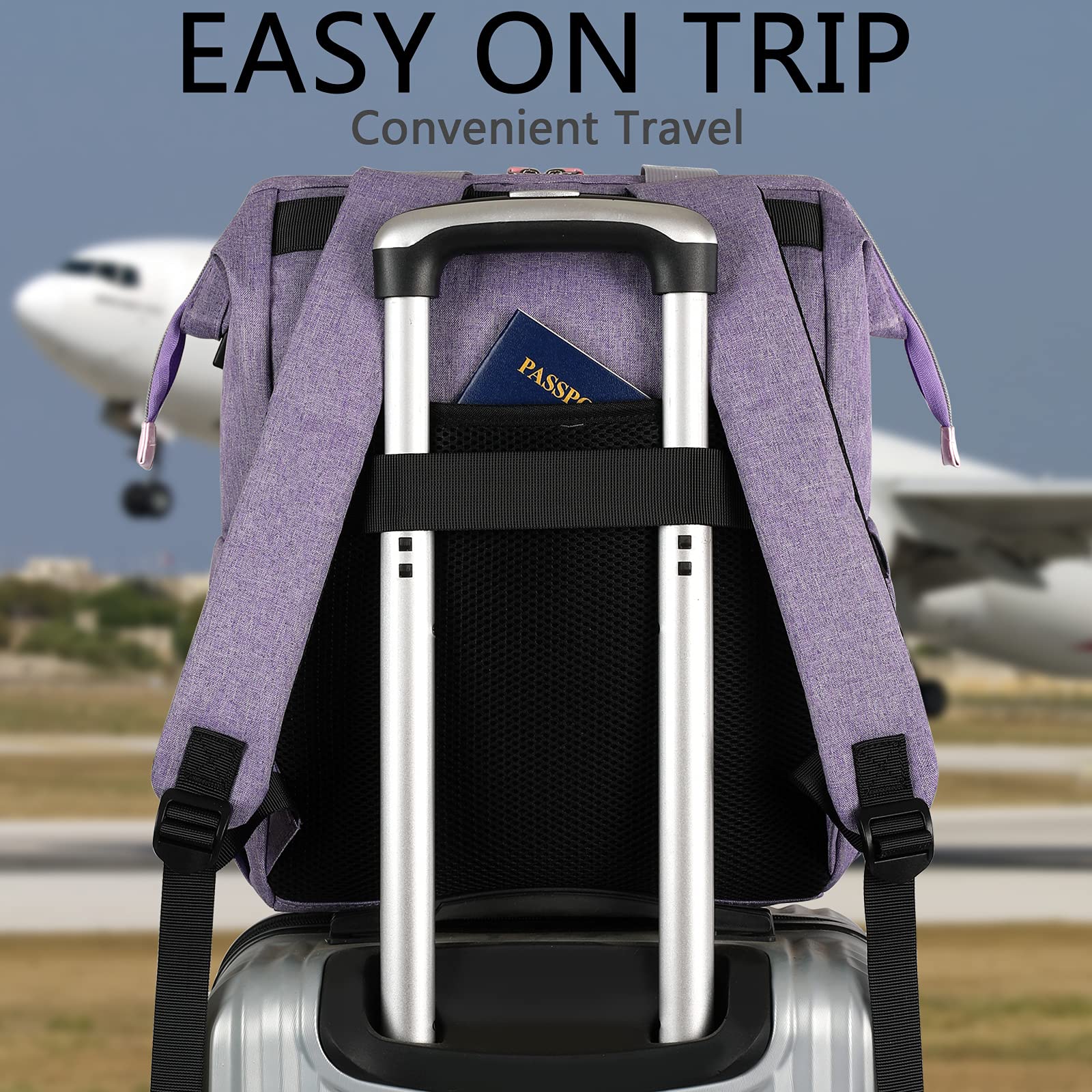 Foto 6 pulgar | Mochila para Portátil Falanko de 17 Pulgadas con Puerto USB Morado para Mujer - Venta Internacional