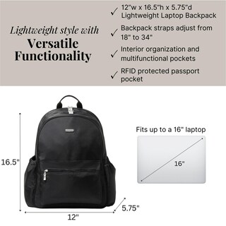 Foto 3 | Mochila Baggallini Essential con Espacio para Laptop 16 Pulgadas Ligera - Venta Internacional
