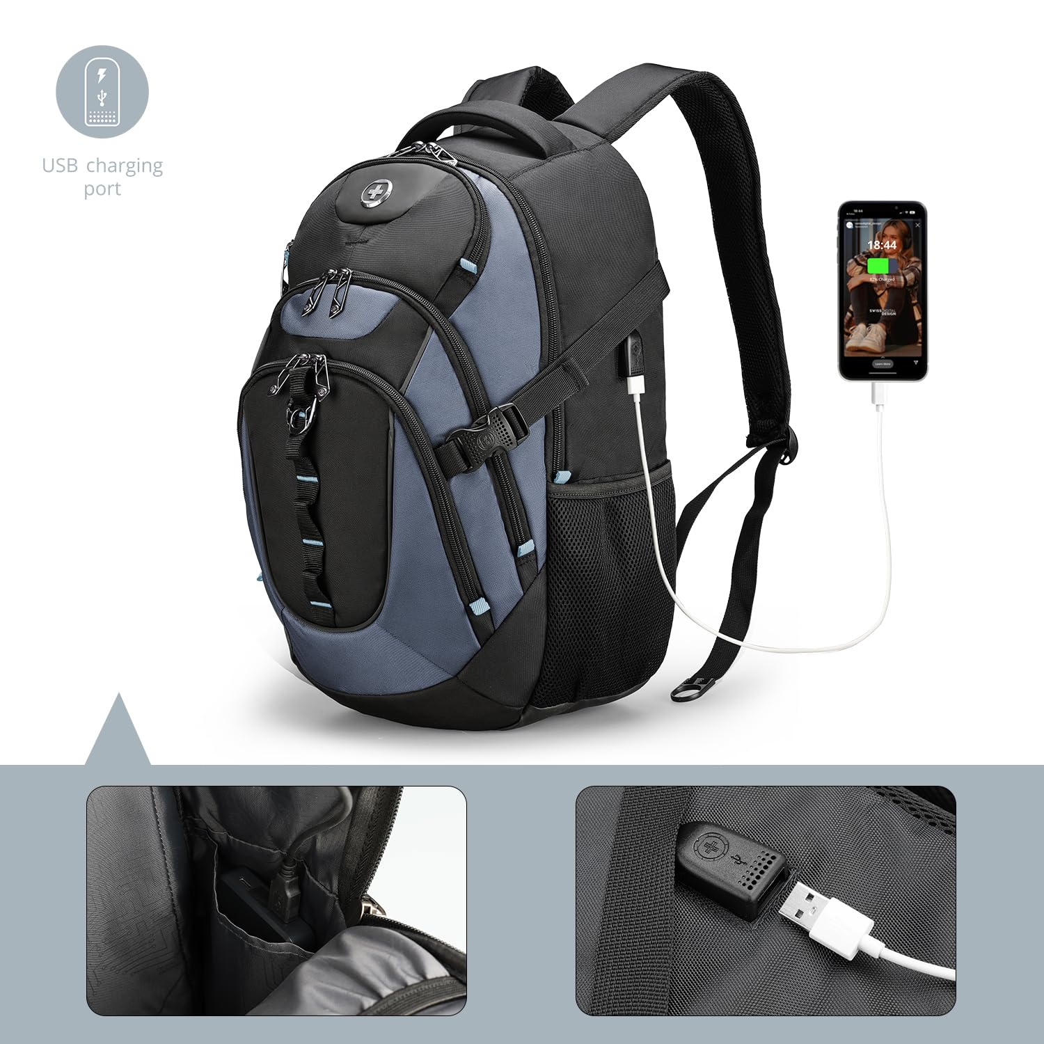Foto 8 pulgar | Mochila Swissdigital Azul-Venta Internacional