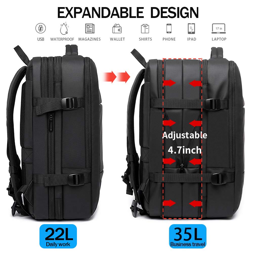 Foto 5 pulgar | Mochila de Viaje Bange de 35 l con Compartimento para Portátil de 17 Pulgadas - Venta Internacional