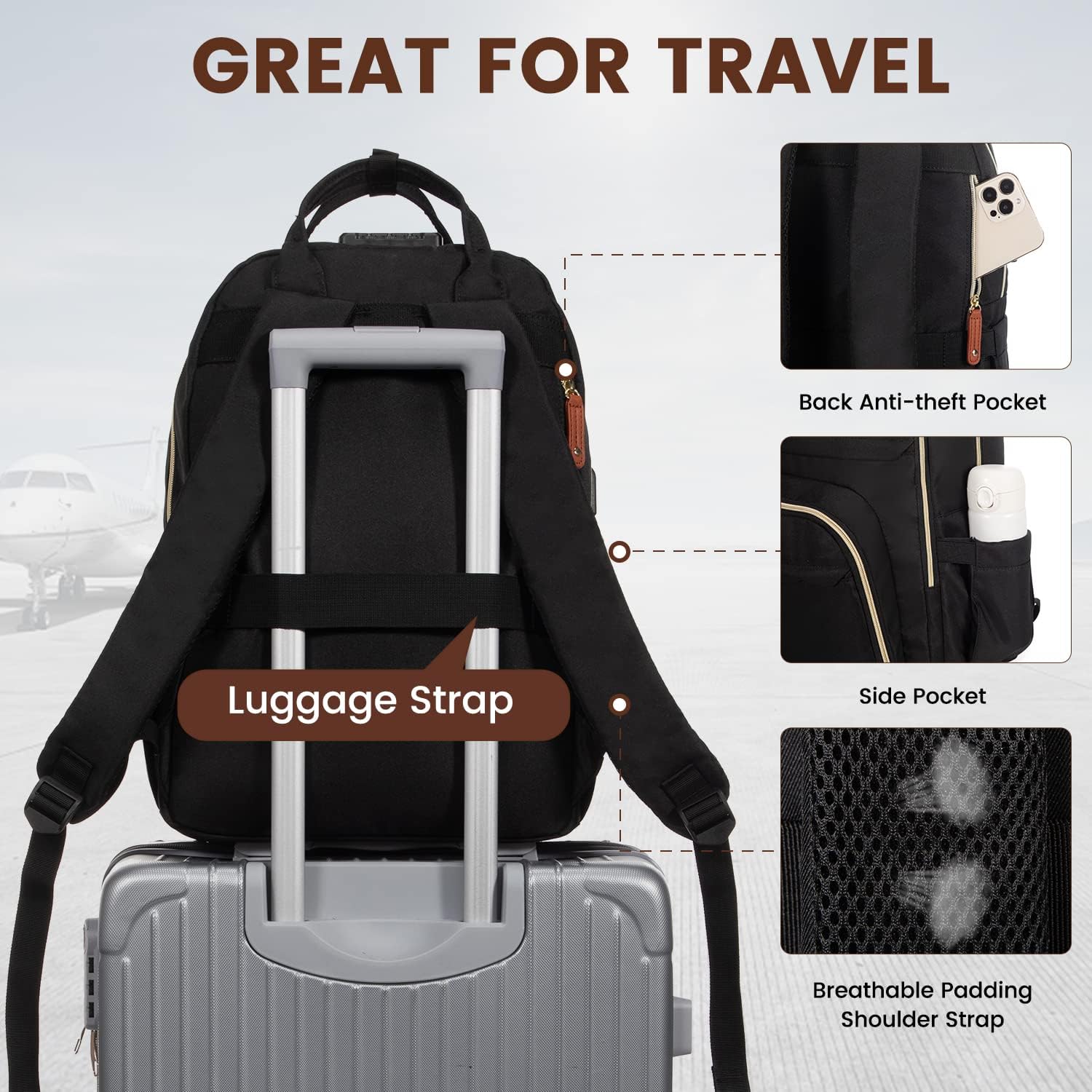 Foto 3 | Mochila para Portátil Lovevook Negra - Venta Internacional