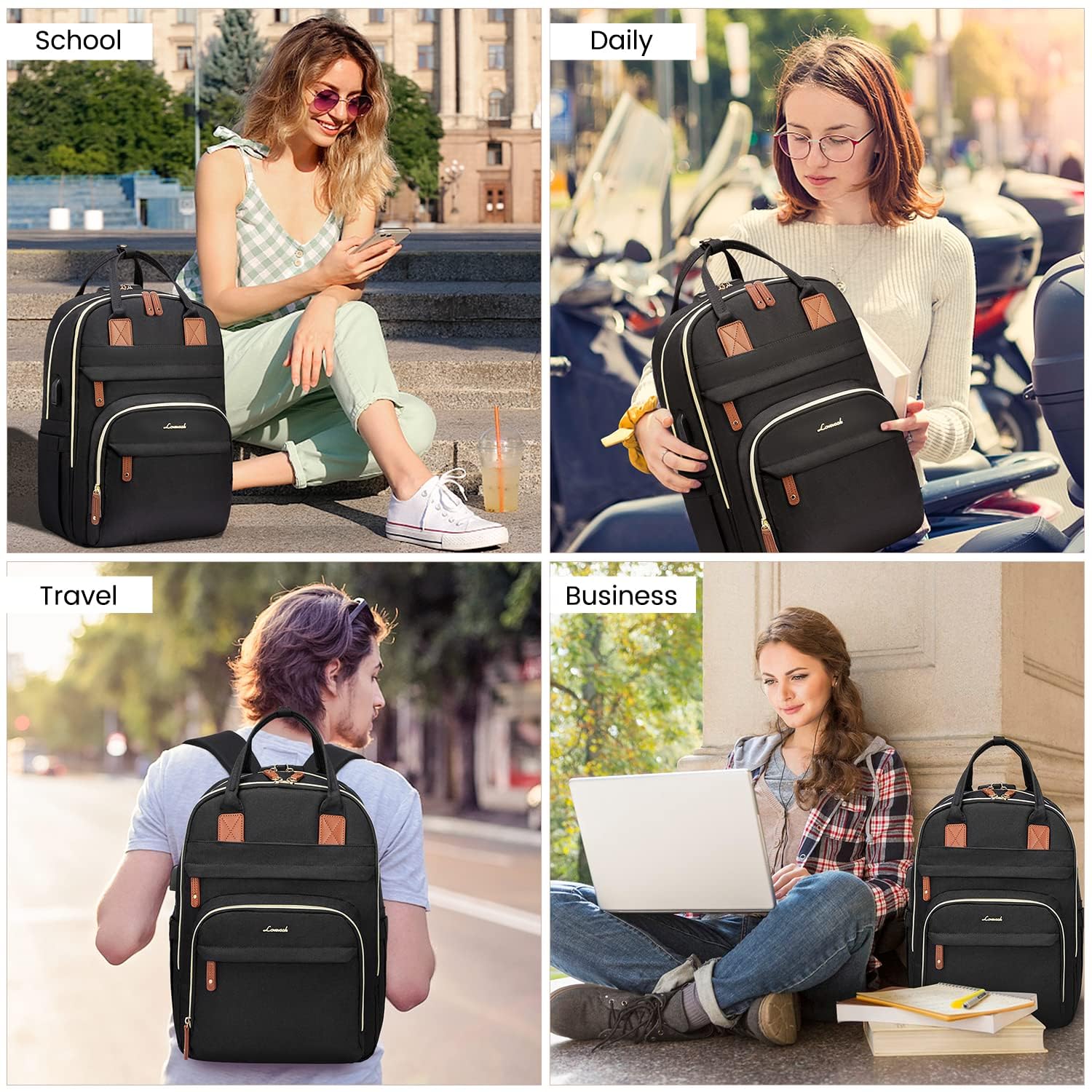 Foto 6 pulgar | Mochila para Portátil Lovevook Negra - Venta Internacional