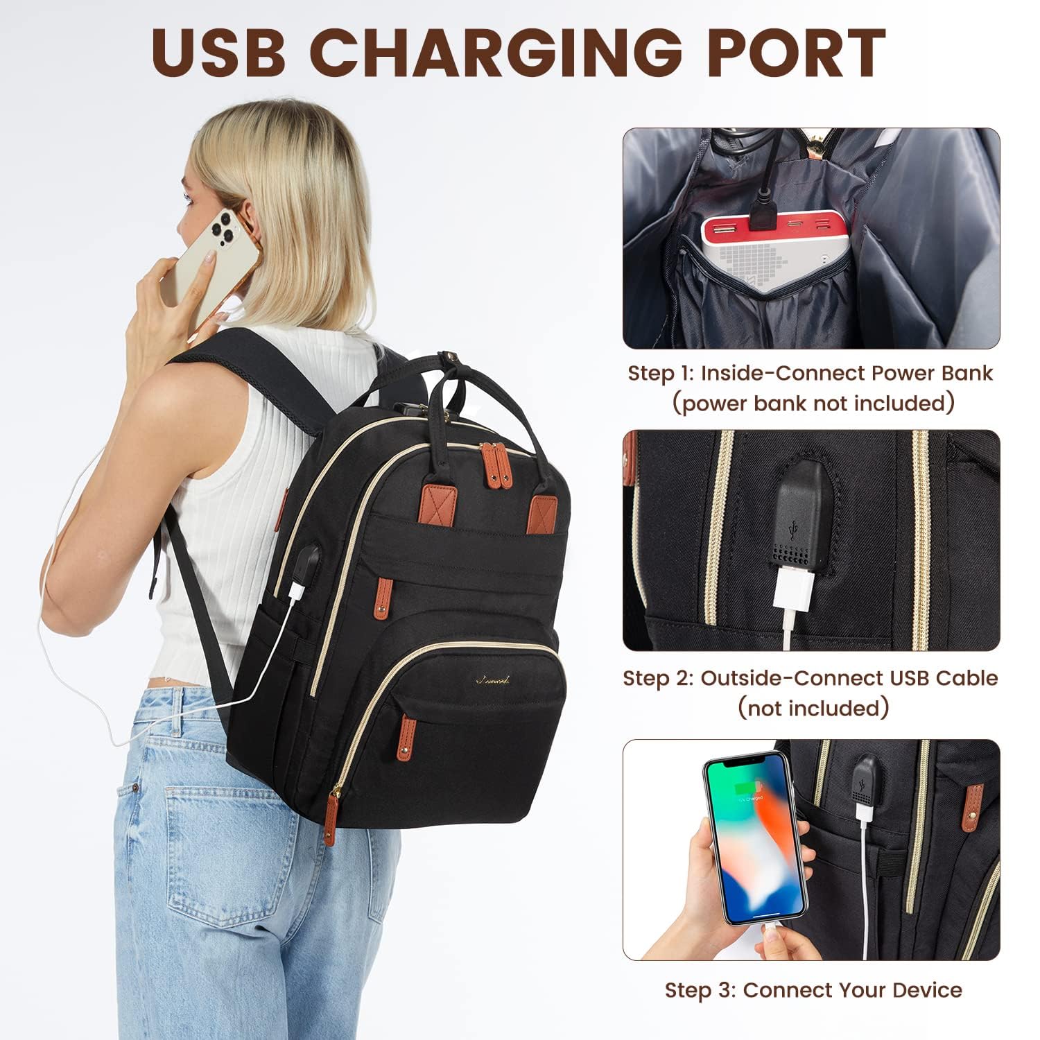 Foto 7 pulgar | Mochila para Portátil Lovevook Negra - Venta Internacional