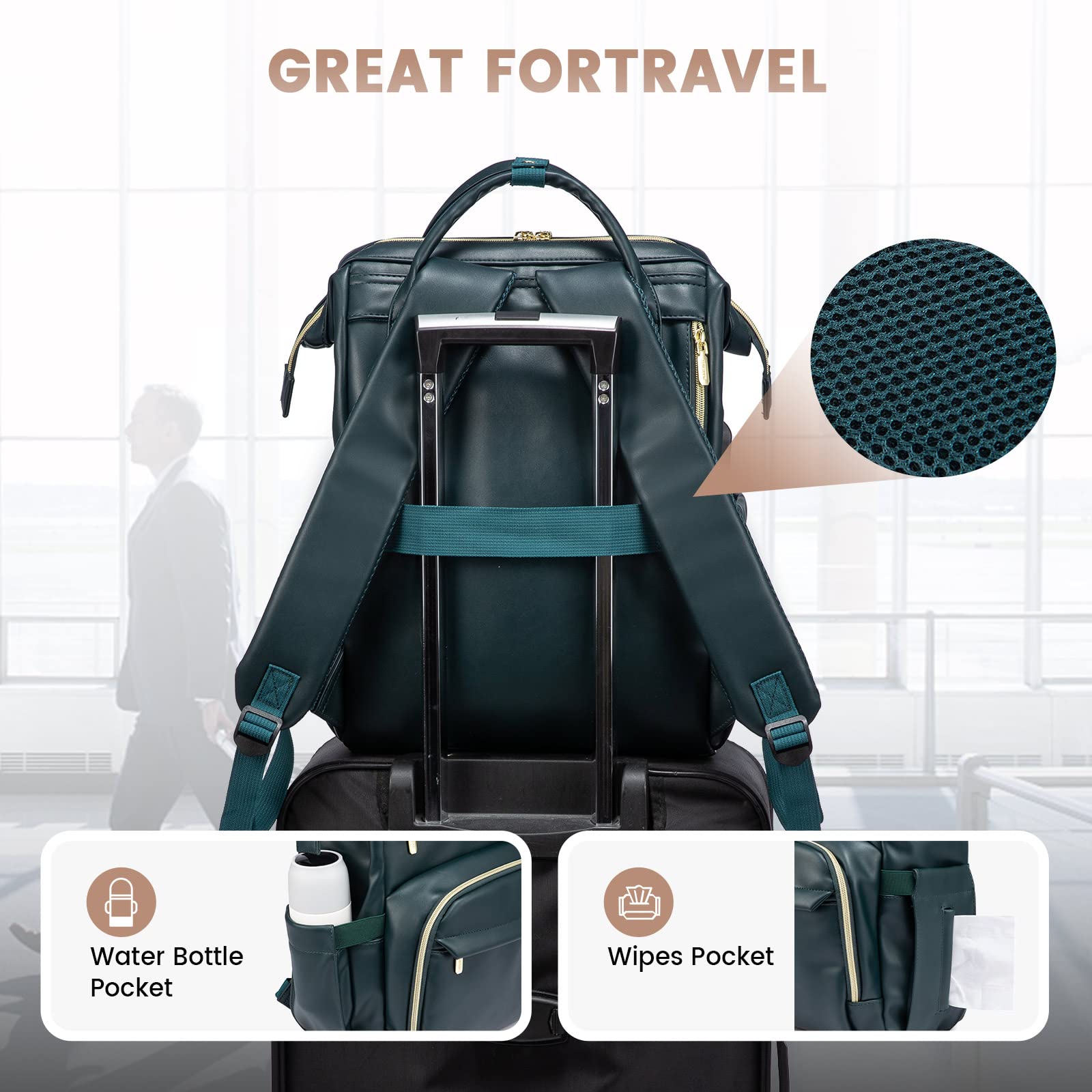 Foto 6 pulgar | Mochila para Portátil Lovevook con Puerto Usb Verde - Venta Internacional