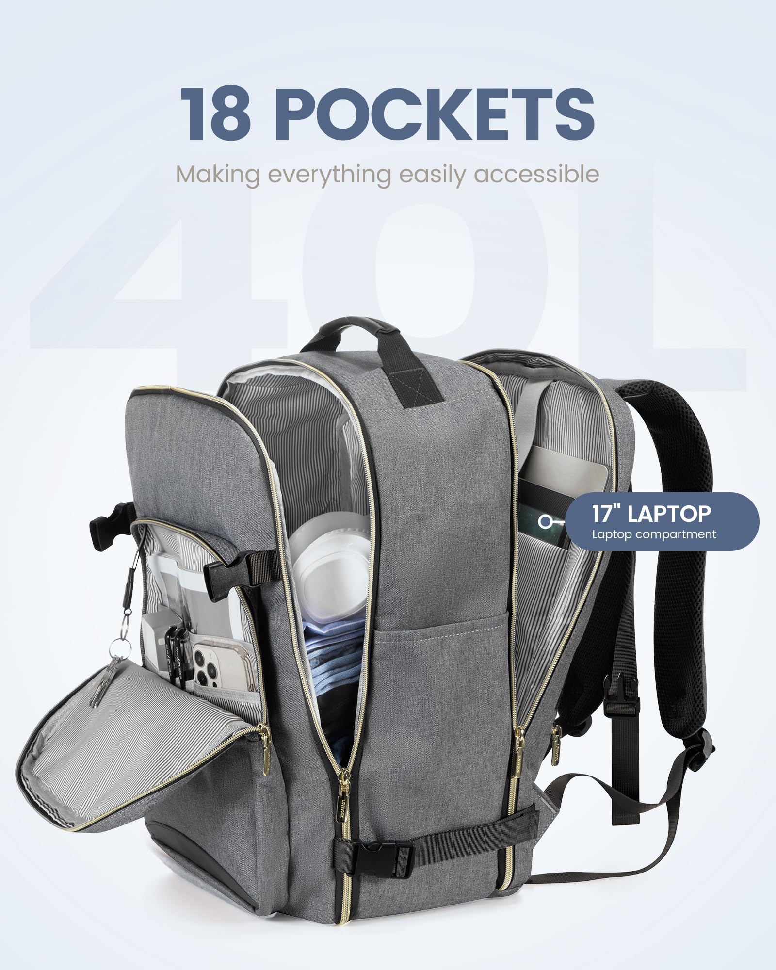 Foto 4 pulgar | Mochila de Viaje Lovevook con 3 Cubos de Embalaje a Prueba de Agua - Venta Internacional