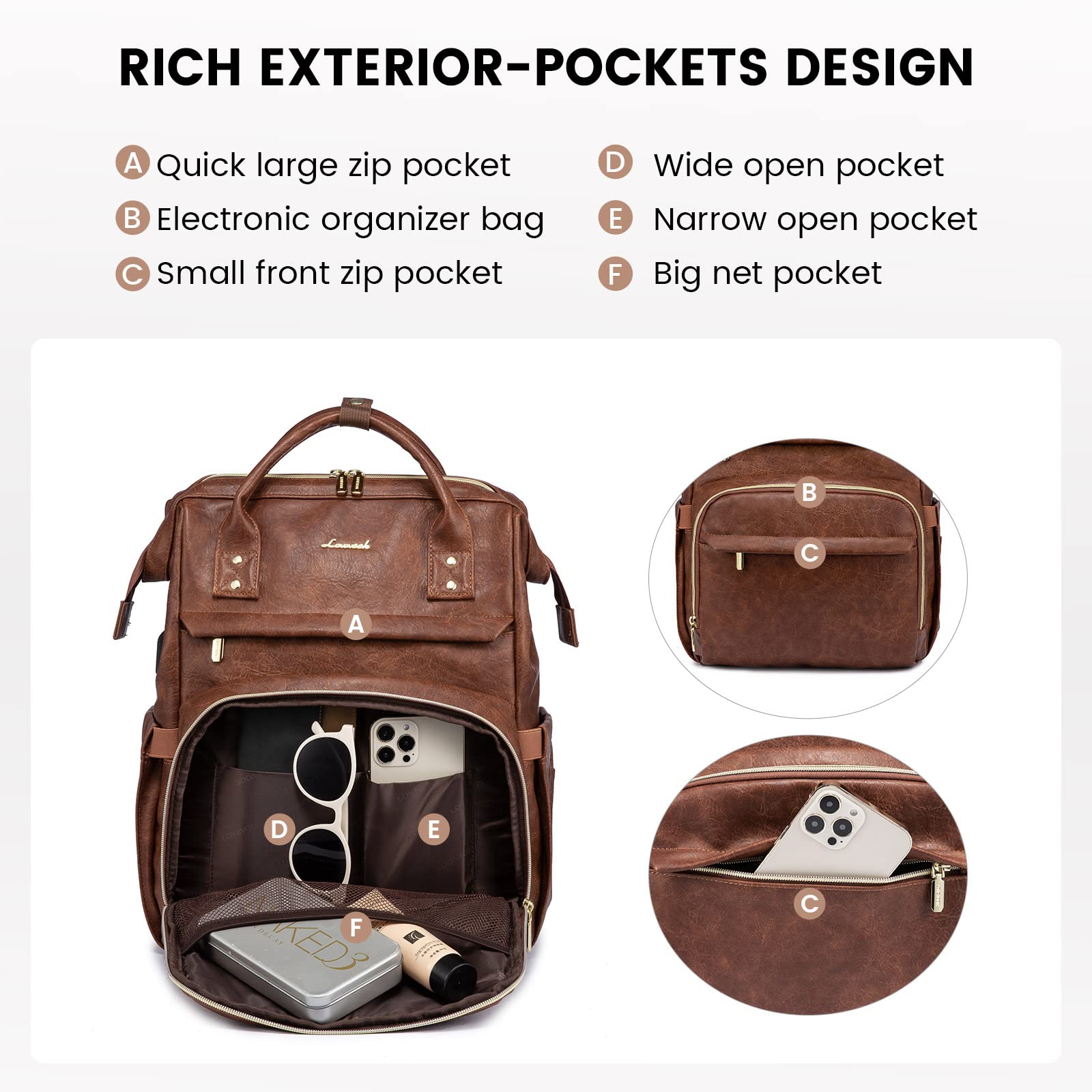 Foto 3 | Mochila para Laptop Lovevook 15.6 Pulgadas con Puerto Usb - Venta Internacional