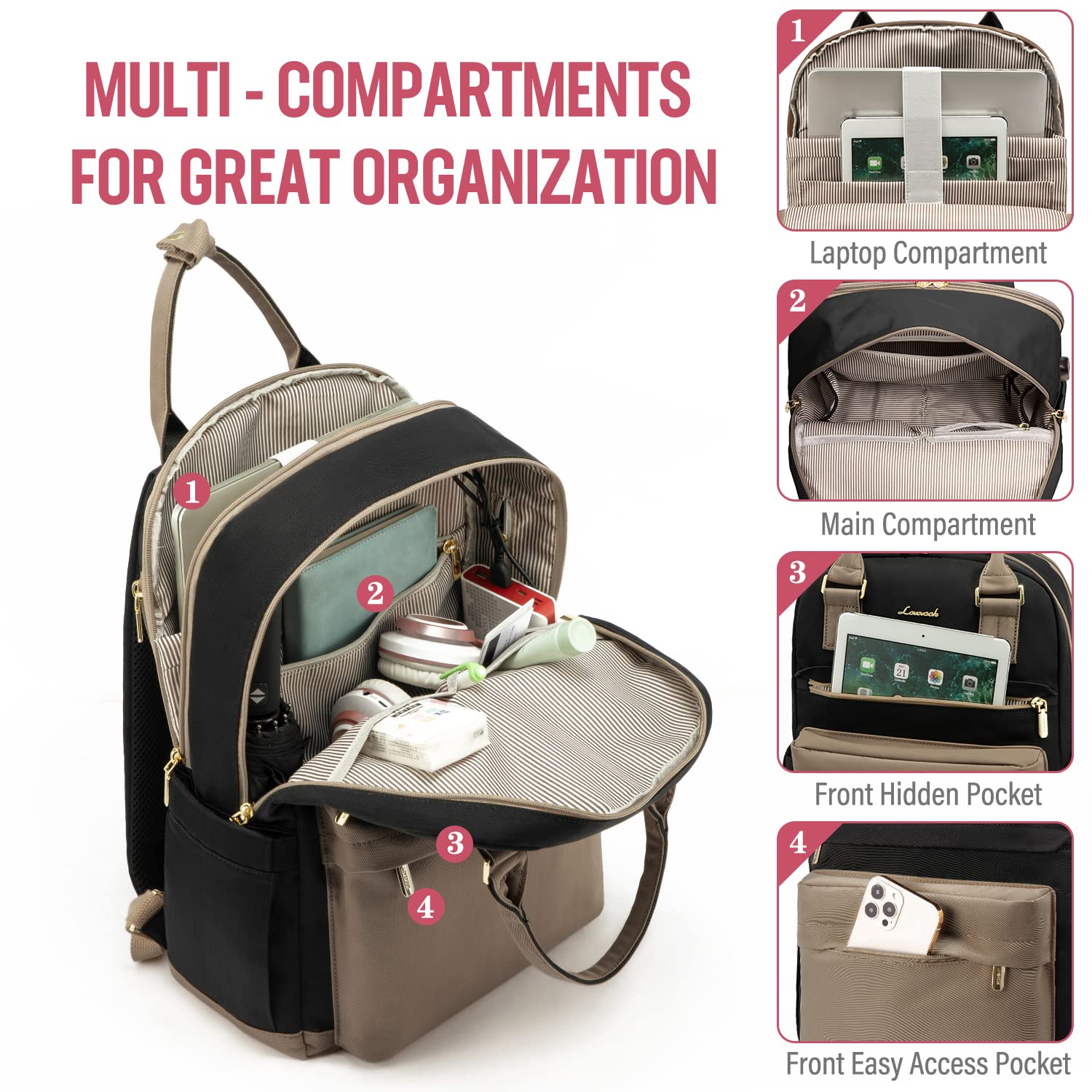 Foto 2 | Mochila para Laptop Lovevook Impermeable con Puerto Usb 15,6 Pulgadas - Venta Internacional