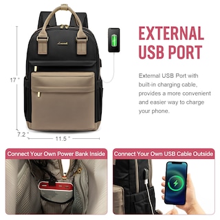 Foto 5 | Mochila para Laptop Lovevook Impermeable con Puerto Usb 15,6 Pulgadas - Venta Internacional
