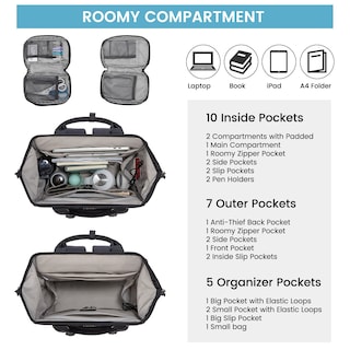 Foto 3 | Mochila para Laptop Lovevook 15,6 Pulgadas con Puerto Usb Negro - Venta Internacional